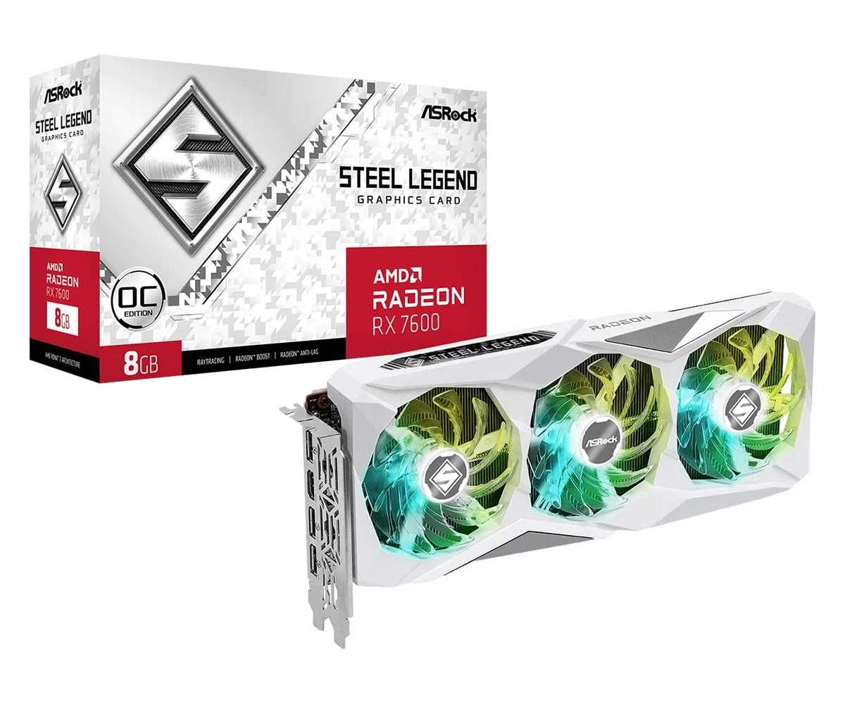 ASRock AMD Radeon RX 7600 Steel Legend 8GB OC